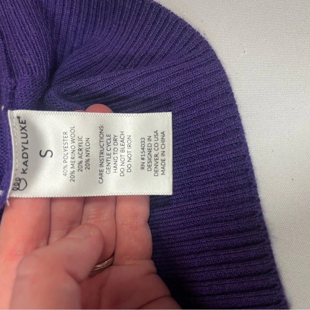 KadyLuxe Women's Purple LSU Tigers Love Note Embroidered Sweater- Small - Picture 11 of 12